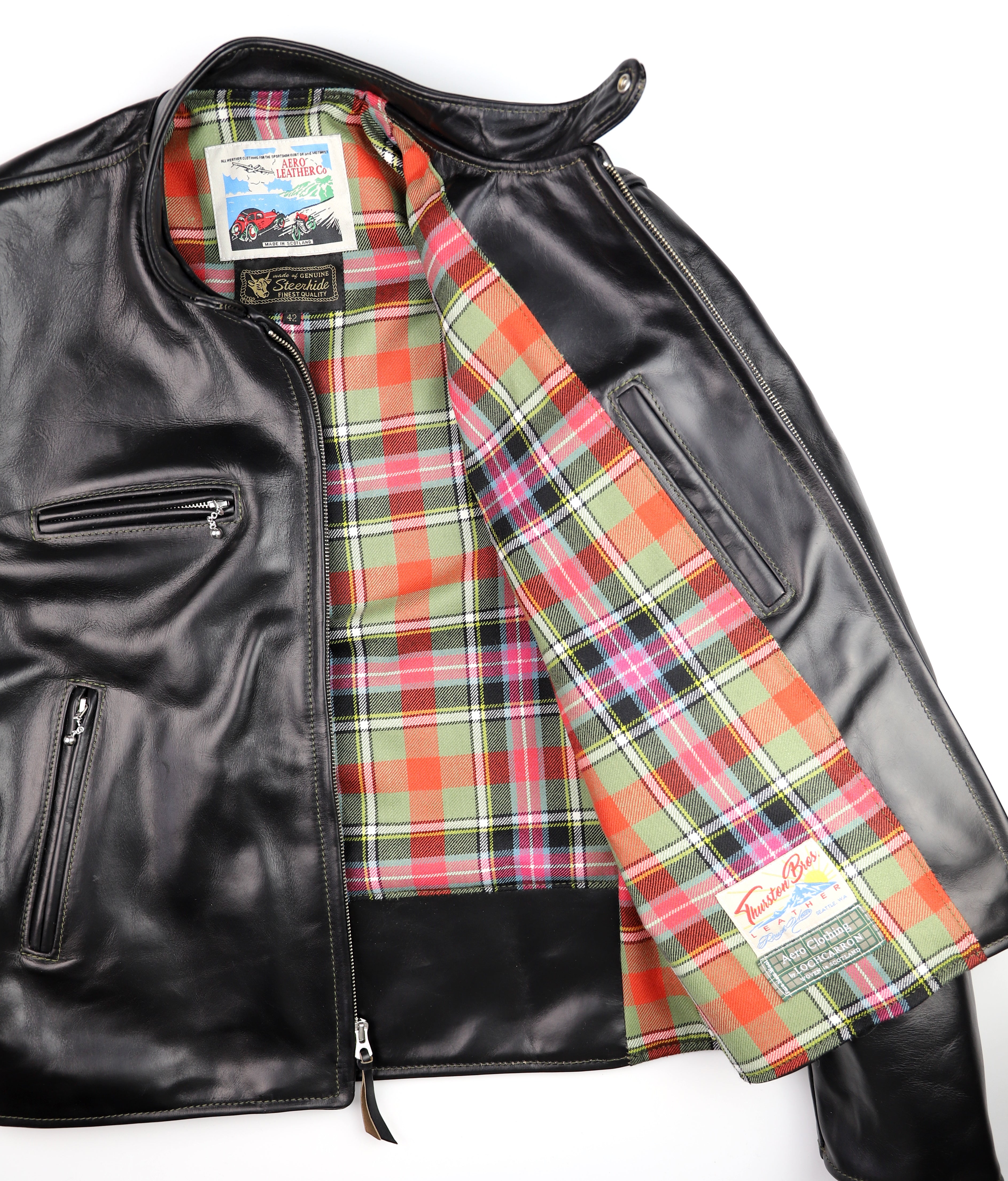 Aero Cafe' Racer, size 42, Black CXL Steerhide – Thurston Bros