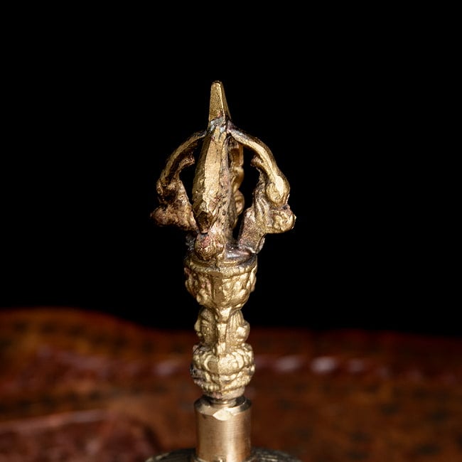 密教法具・金剛鈴（ガンター）と金剛杵（ヴァジュラ）のセット【高さ