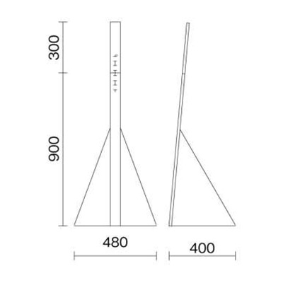 スチレンボード用オプション】等身大パネル用スチールスタンド H1200