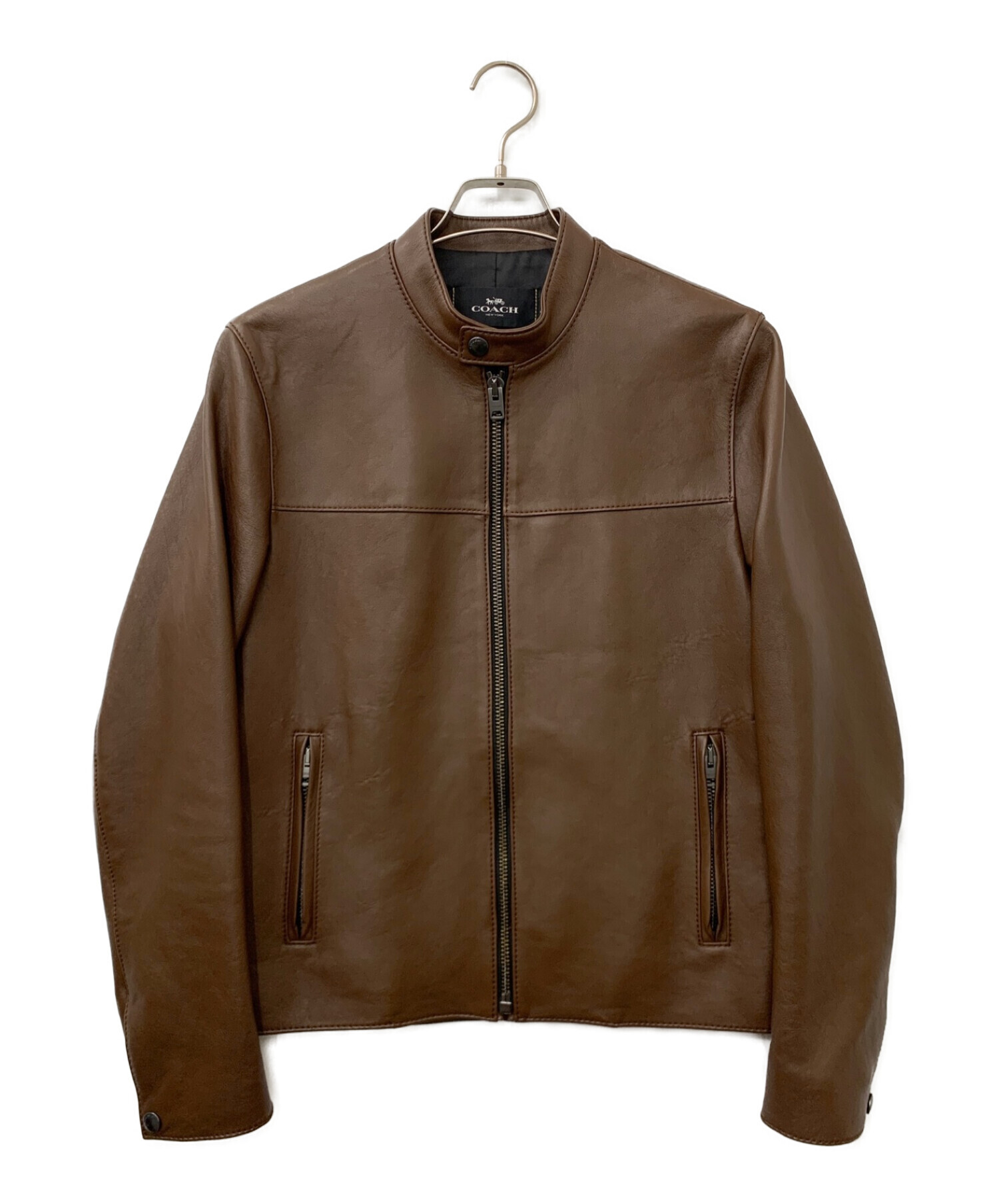 <引越前処分価格> COACH ブラウン レザー シングルライダース S 引越前処分価格> COACH ブラウン レザー シングルライダース S - メルカリ
