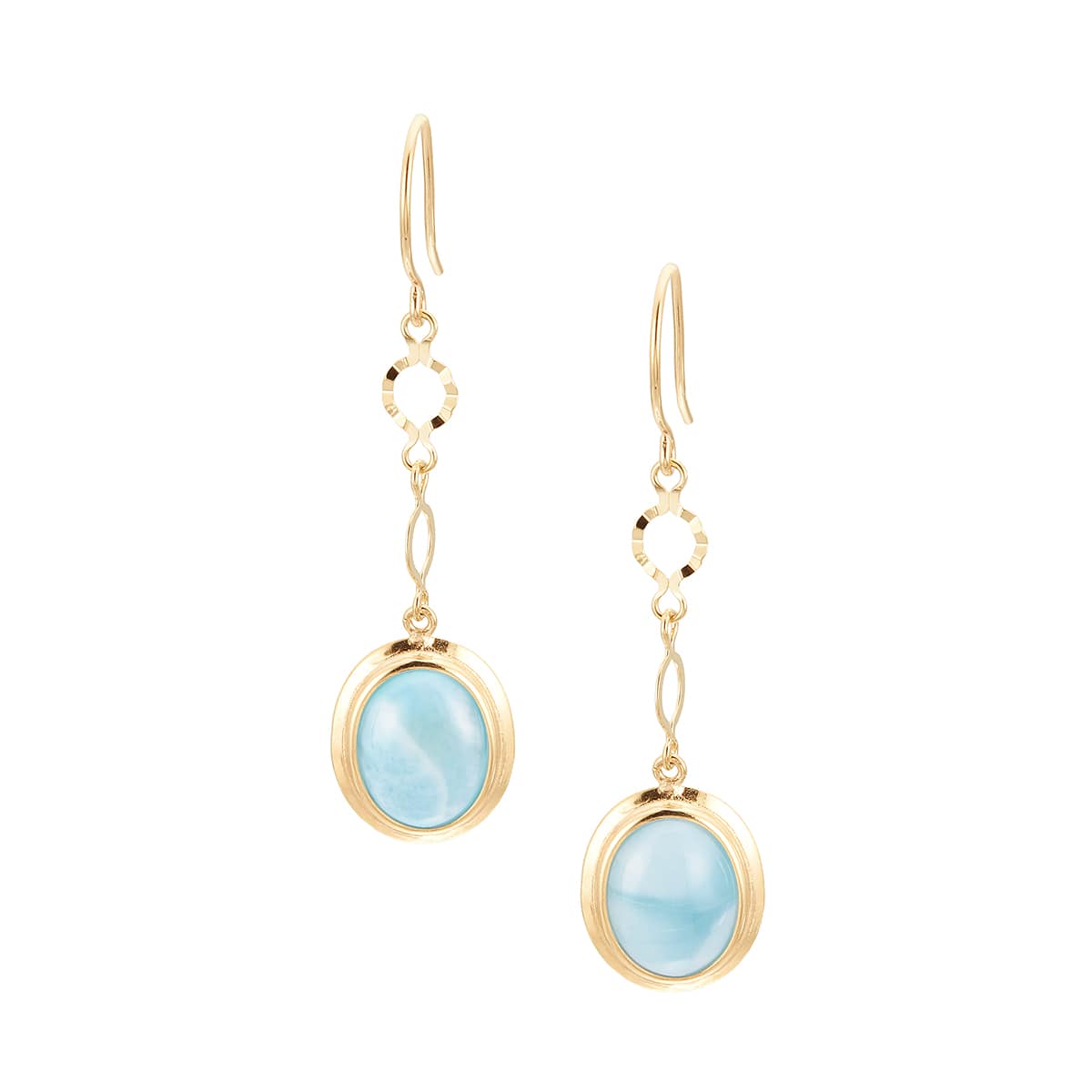 K10イエローゴールドラリマールピアス(RPE274-003)|TSUTSUMI