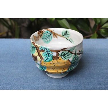 岐阜県土岐市の和田一人（芳洲窯）作色絵ゆず紋丸汲出 うつわ家膳