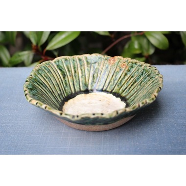 魯山人写 美濃焼 織部 花瓶 大 花入 佐藤和次 魯山人写 美濃焼 織部