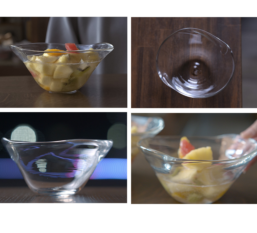 彫刻部分は作家手作り】 ヤマメ鉢 魚エッチング ガラスボウル 彫刻部分