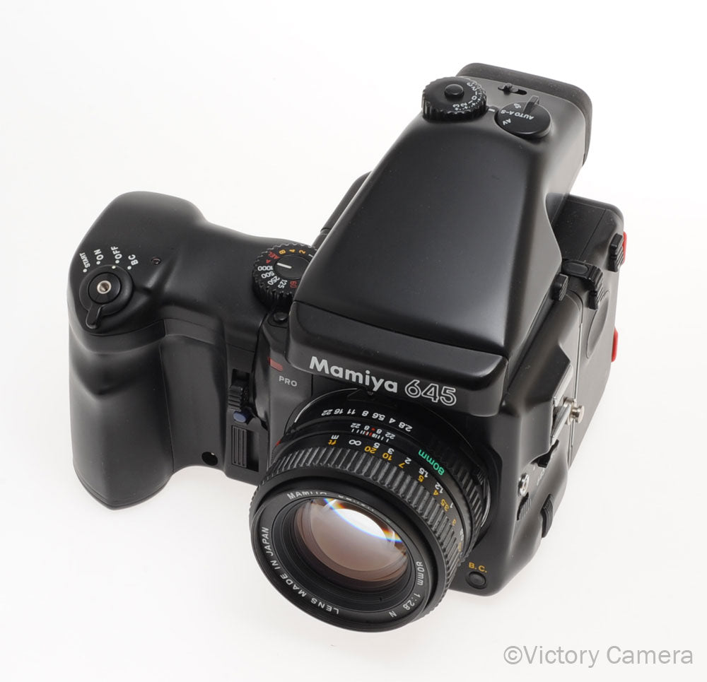 Mamiya 645 Pro Camera AE Metered Prism FE401 w/ 80mm N Lens & Winder [