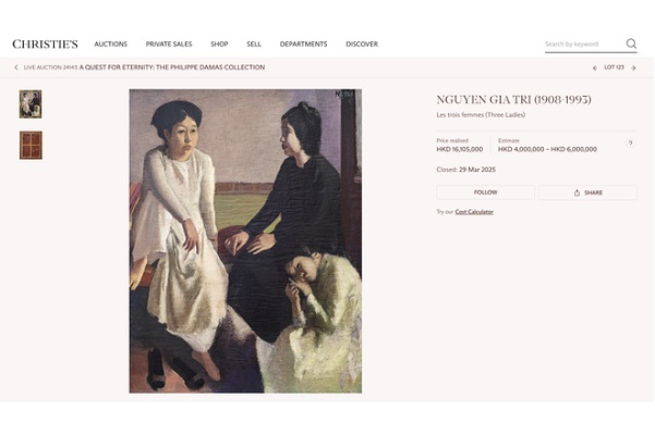 ベトナム人画家の絵画、200万USD超で落札 過去4番目の高値 [社会