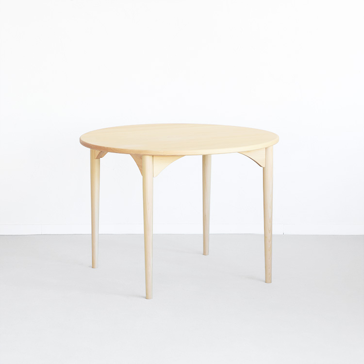 y 円形木製テーブル 光沢仕上げ 74cm ※テーブルのみ 2 人用ダイニング