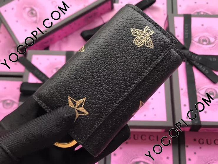 GUCCI ブラック レザー キーケース ビー 蜂 グッチ GUCCI 6連キー