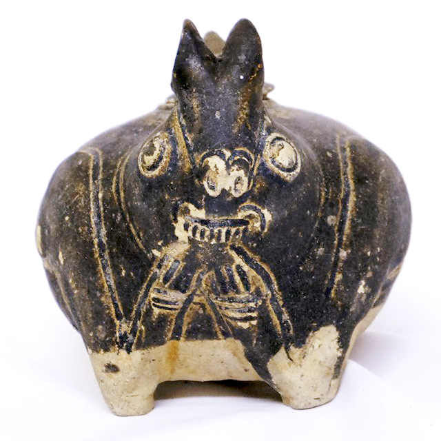 クメール王朝時代の褐釉兎型壺 黒褐釉兎形壺｜特選画廊