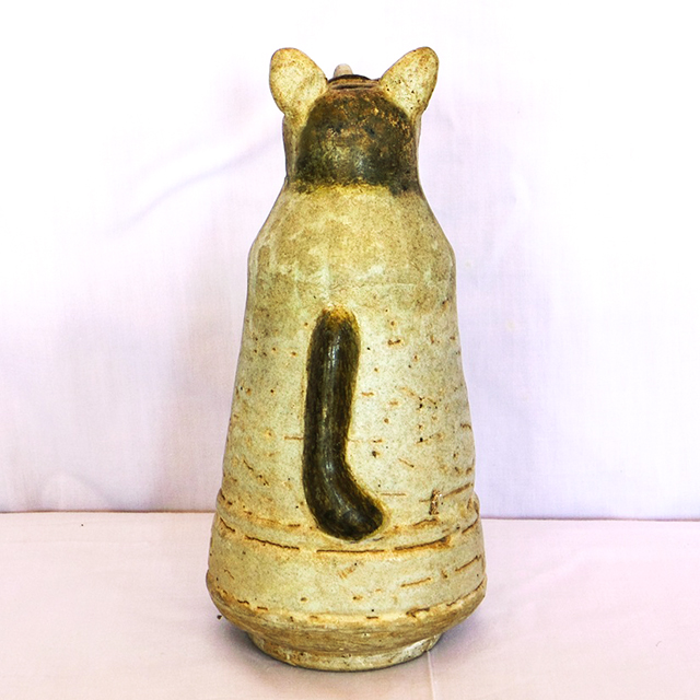 タイ スワンカローク 白濁釉渇彩 霊鳥神像形 水注 15～16世紀 タイ