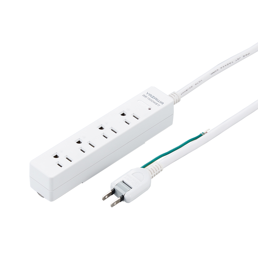 ノイズフィルター集中SW付3個口5m黒｜YAZAWA CORPORATION