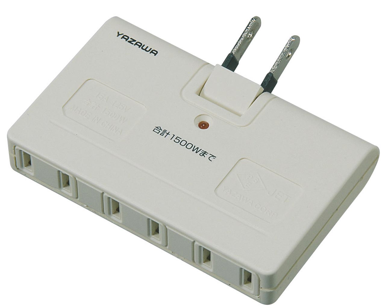 雷サージ付アンダータップ3個口白｜YAZAWA CORPORATION