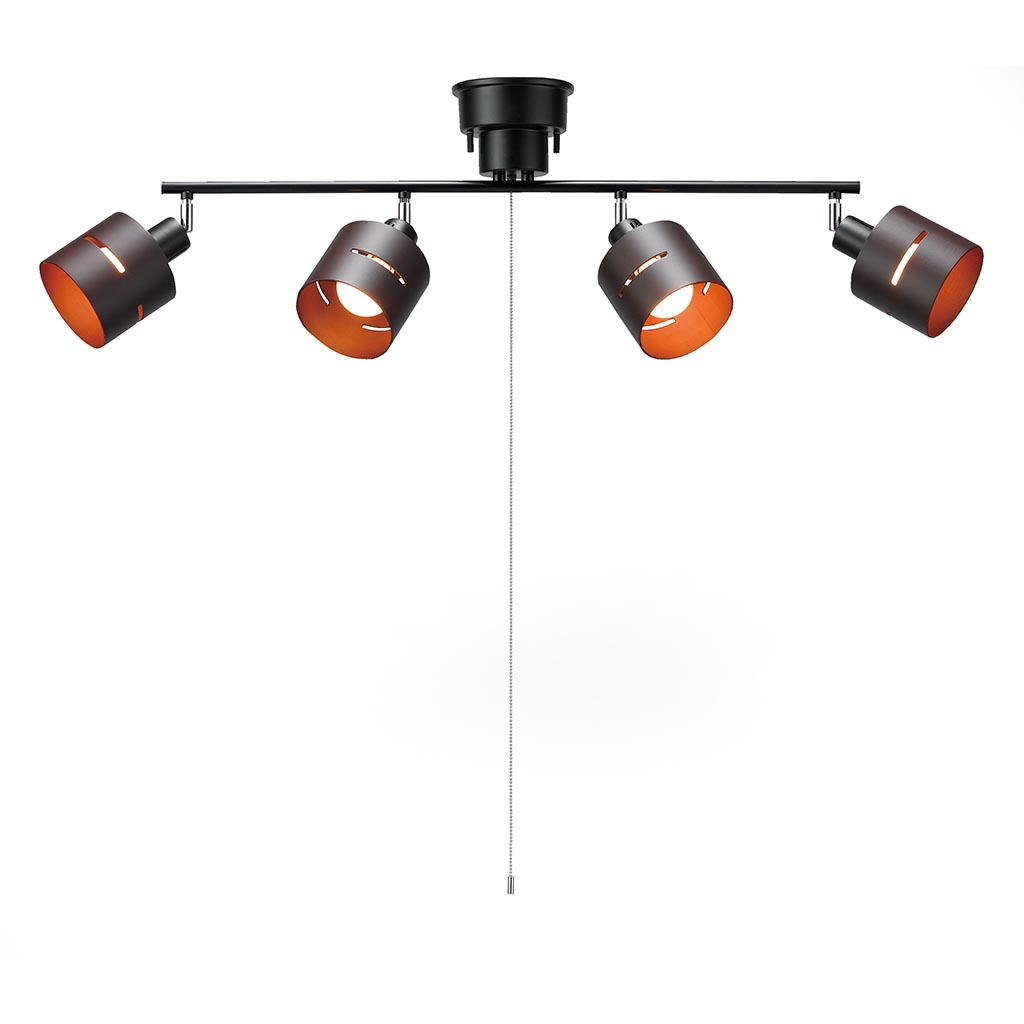 4灯ウッドセードシーリング ダークウッド｜YAZAWA CORPORATION