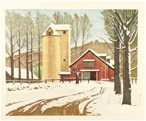 岡 鹿之助「巣」リトグラフ 本人鉛筆サイン入 額付 EA版 25.10.29−1