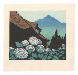 ☆ 海野光弘 筆 版画豆本：『 宇津の谷 』製本用原画一式 【真作】