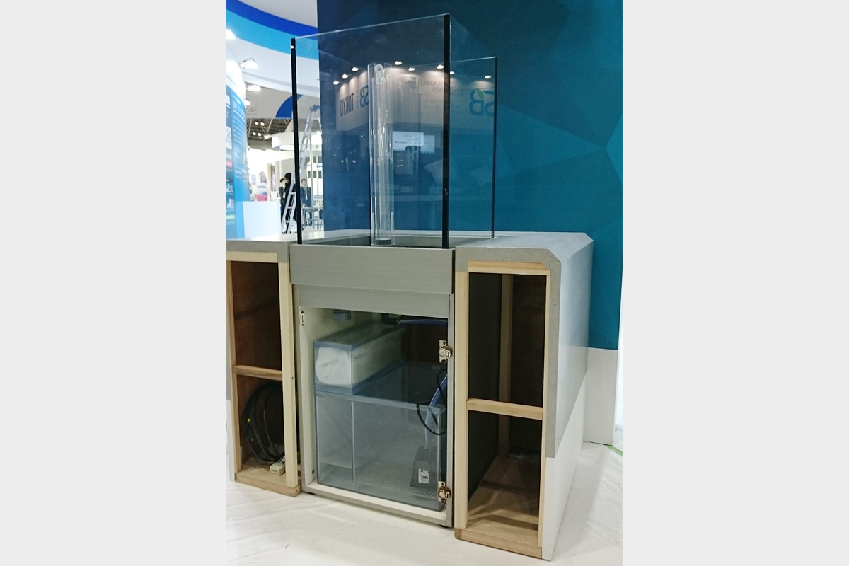 オールガラス600×450×450オーバーフロー水槽キャビネットセット 透明