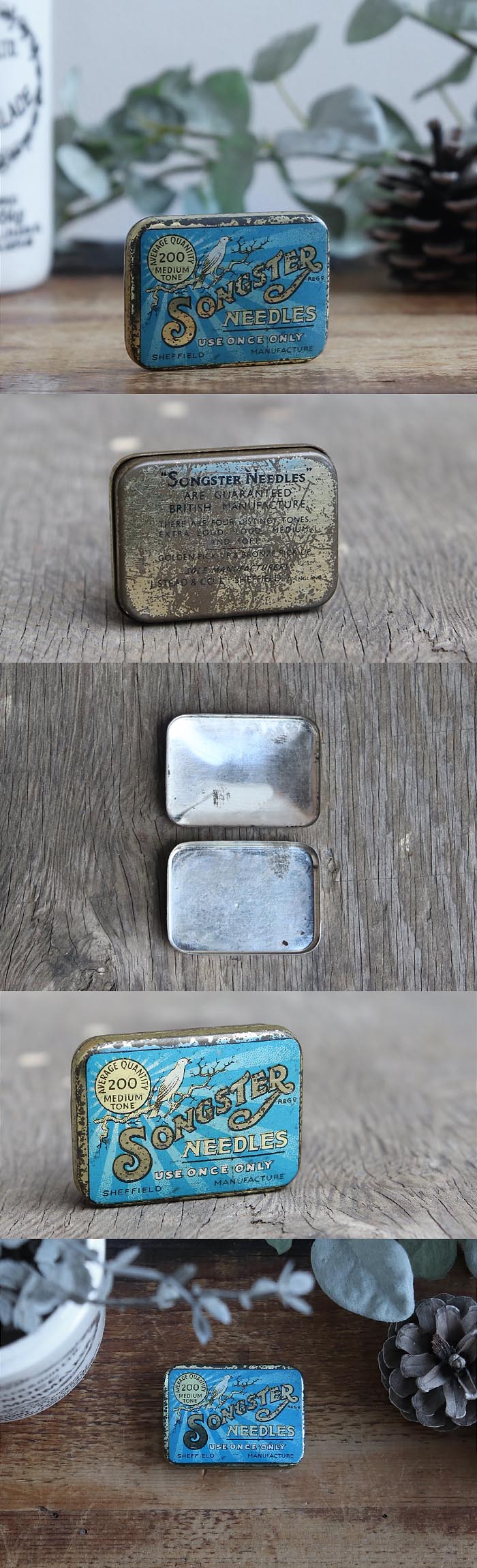 イギリス アンティーク ニードル缶 ミニサイズ 蓄音機 針缶 レコード針