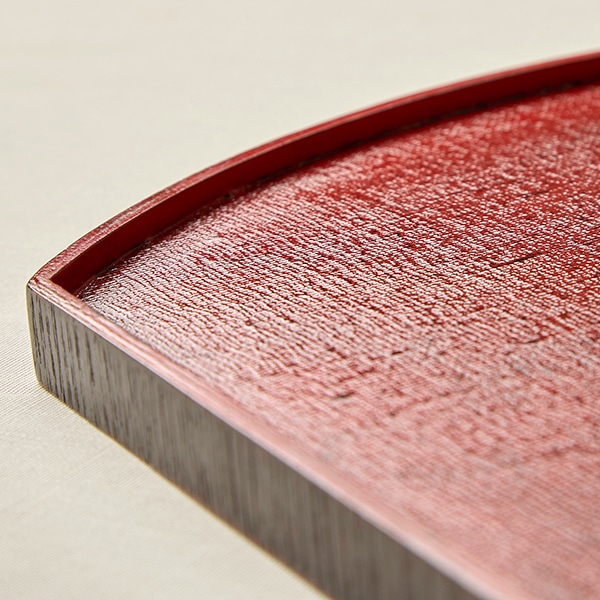 煎茶盆葉っぱ型赤色 盆A461 お盆の通販|食器のセール・購入なら陶磁庵