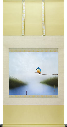 雪景富士 掛軸 中川幸彦 掛け軸 富士 中川幸彦 尺八横 【通販】