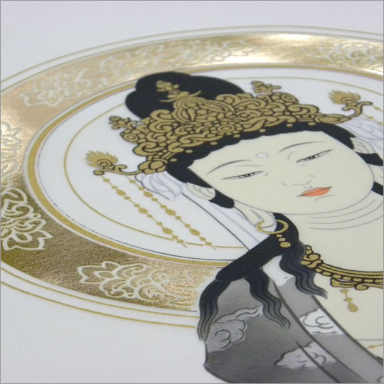 西国三十三ヶ所納経軸 光背箔正面墨観音 ｜ 通販 通信販売 ｜ 札所0番