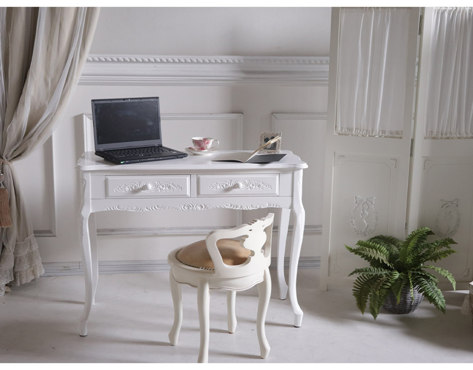 コンソールデスク アンティークホワイト 姫系家具 パイン材 楽天市場