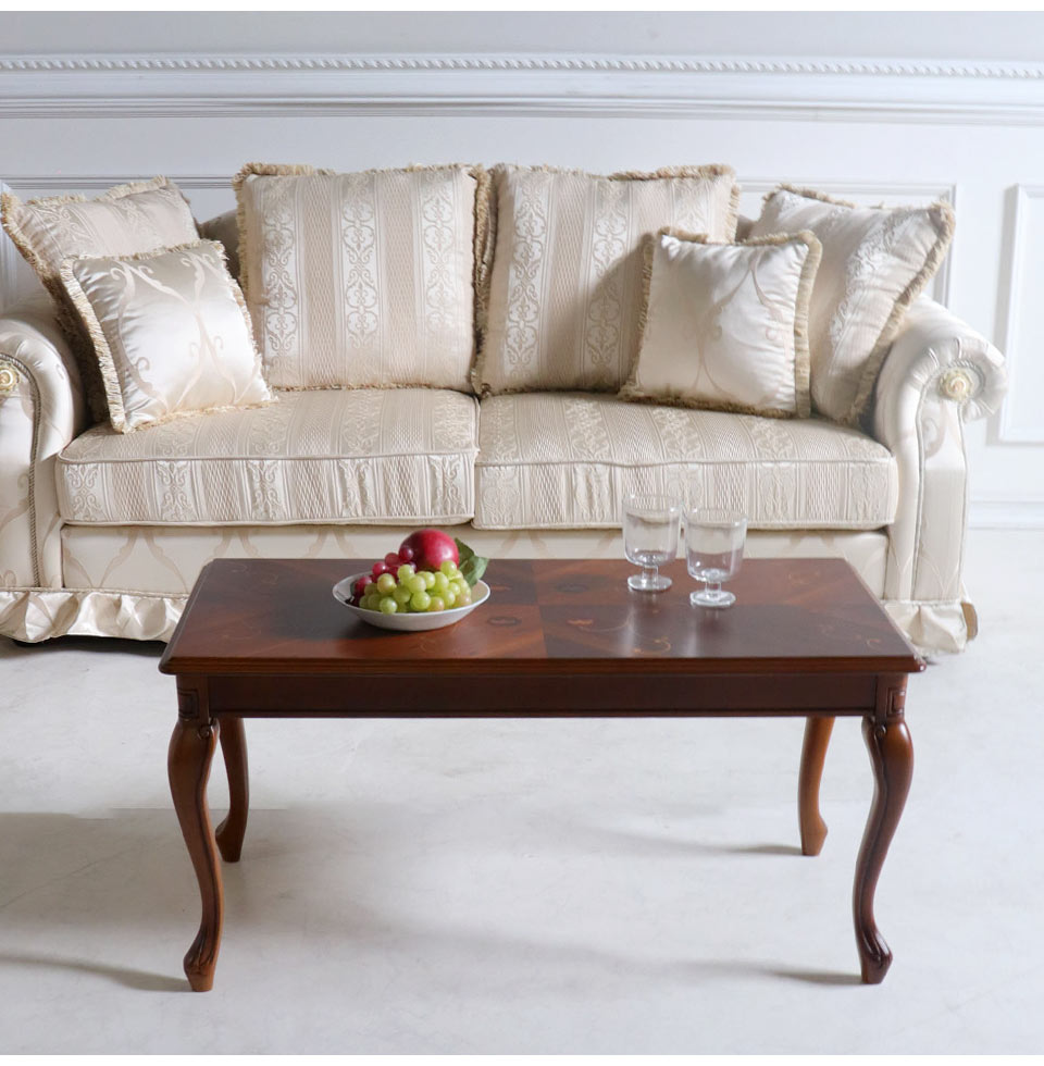 コーヒーテーブル 象嵌入り 艶あり輸入家具 アンティーク家具 イタリア