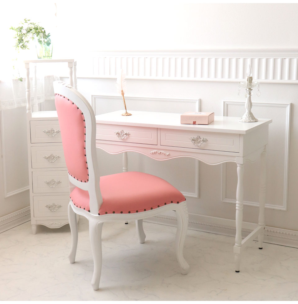 デスクコンソール パソコンデスク 机 輸入家具 おしゃれ 白家具 姫系