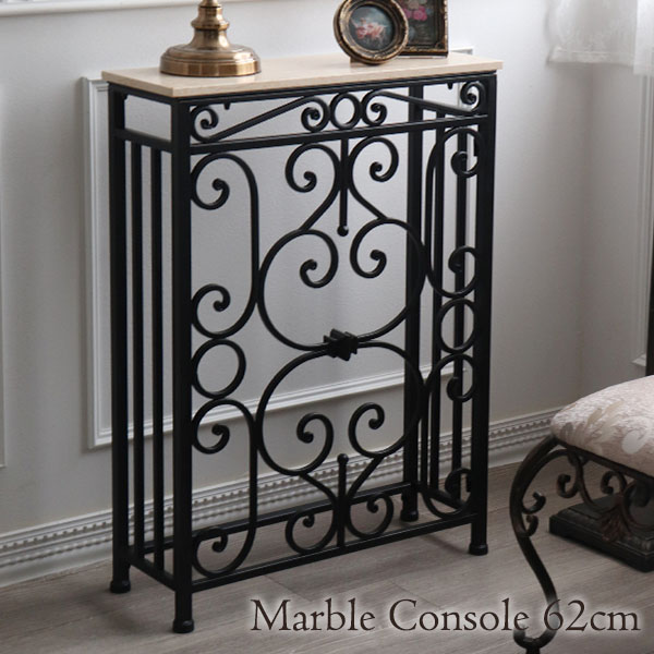 大理石使用 アイアンコンソール アンティーク調 おしゃれ 輸入家具