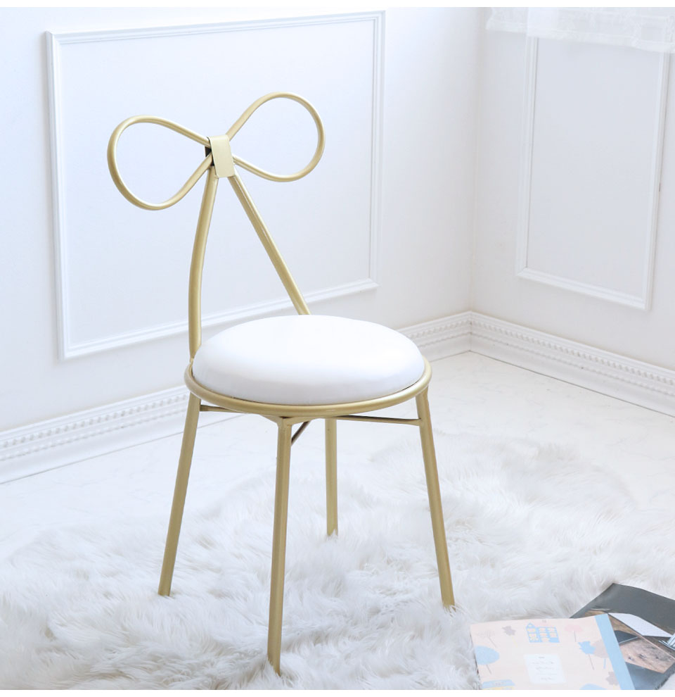 輸入家具 リボンチェア ホワイト 白 おしゃれ カワイイ アイアン 姫系