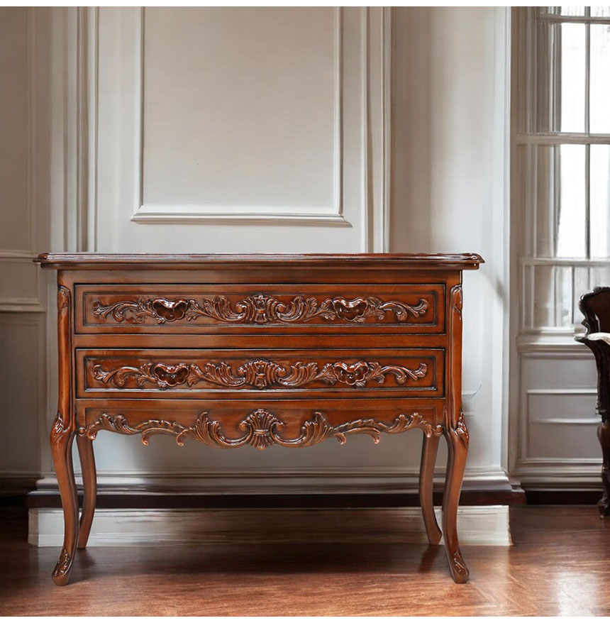 マリナカッシーリ アンティーク調 2段チェスト｜Y-KAGU(輸入家具屋さん