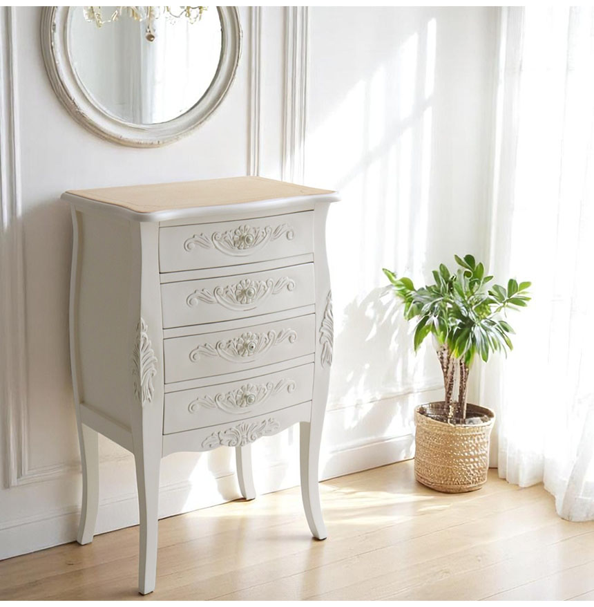 ヨーロピアンクラシック 4段チェスト（引出） （アイボリー） 幅60cm