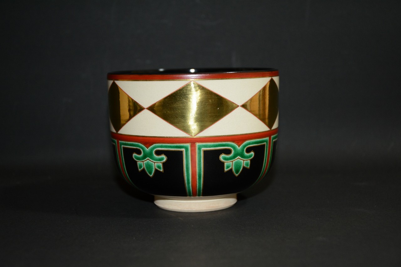 仁清写金菱之図茶碗 京焼 七代高橋道八造 550000円 ご注文は美術工芸