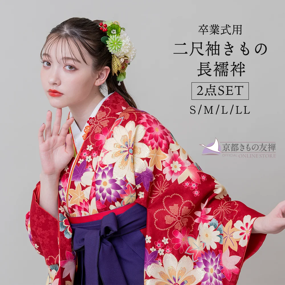 h6511】【レンタル】二尺袖きもの 2点セット (二尺袖 / 長襦袢) 袴