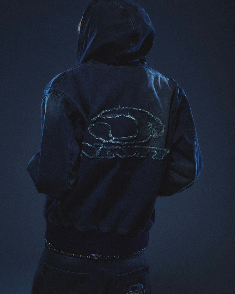 Heisei Logo Denim Zip Hoodie – YZ