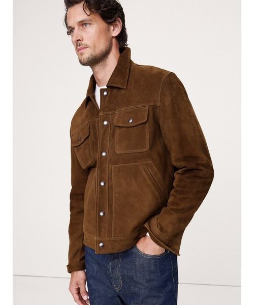 コート ジャケット スエードレザー トラッカージャケット メンズ