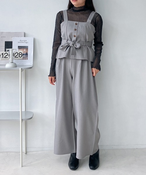 AS KNOW AS（アズノゥアズ） セットアップ ビスチェ＆ワイドパンツ