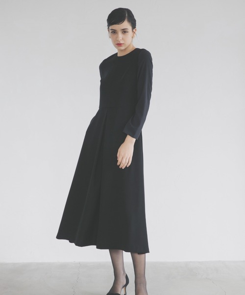 kaene（カエン） ドレス シフォン合わせロングワンピース「ブラック