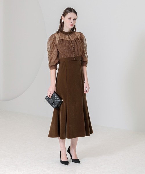 Leja（レジャ） ドレス 「LEJA」ドット柄ボレロマーメイドワンピース