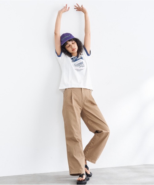 SOMETHING（サムシング） チノパン ストレッチ タックチノトラウザー