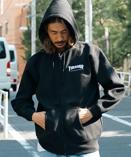 THRASHER（スラッシャー） パーカー HOMETOWN emb ZIP HOODIE SWEAT