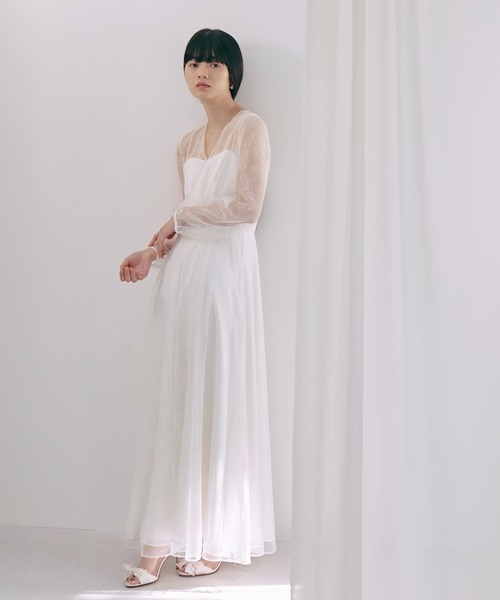 kaene（カエン） ドレス レース×シフォンドレス「white collection