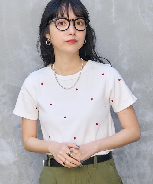 FREAK'S STORE（フリークスストア） tシャツ ミニハート刺繍Tシャツ