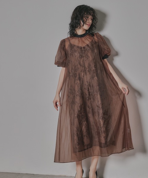niana（ニアナ） ドレス 「着丈が選べる」Aラインオーガンジーレース