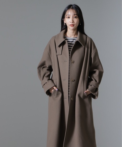 NANO universe（ナノ・ユニバース） ステンカラーコート FREE モカ