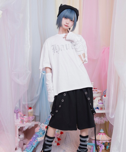 Hauls tシャツ アームウォーマーベルト だぼTEE レディース メンズ