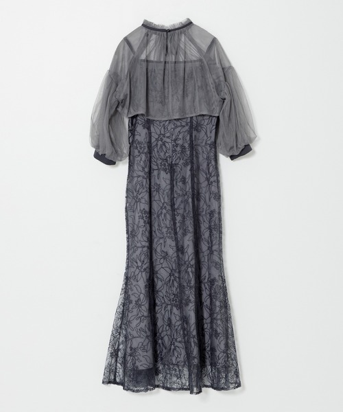 Leja（レジャ） ドレス 「LEJA」リボン付きパフスリーブシアーボレロ