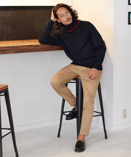 CAMBIO（カンビオ） チノパン mp9369-裾ダブルテーパードパンツ（チノ