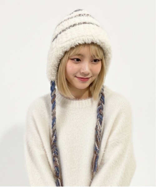 ニット帽 ニットキャップ 「HIKA」モヘアボーダーニットCAP レディース