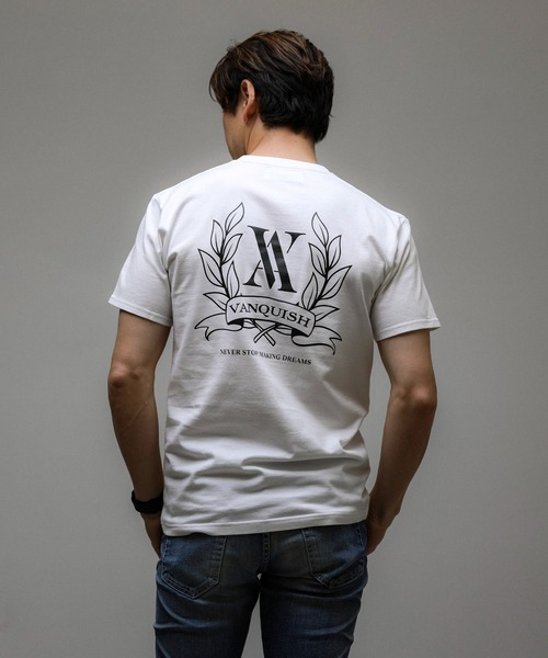 VANQUISH（ヴァンキッシュ） tシャツ Ribbon with Laurel Wreath 半袖T