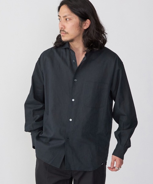 SHIPS.me シャツ 「ZOZO限定」SHIPS.me: 綿麻セミワイドカラーシャツ
